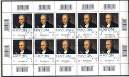 AUSTRIA 2009 Haydn Death Bicentenary Sheetlet, Cancelled.  Michel 2799 Kb - Blocs & Hojas