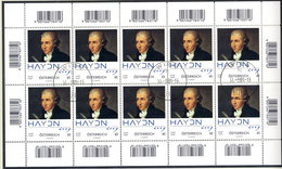 AUSTRIA 2009 Haydn Death Bicentenary Sheetlet, Cancelled.  Michel 2799 Kb - Blocchi & Fogli