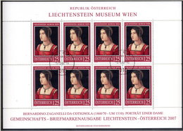 AUSTRIA 2007 Liechtenstein Museum Paintings Sheetlet, Cancelled.  Michel 2641 Kb - Blocs & Hojas
