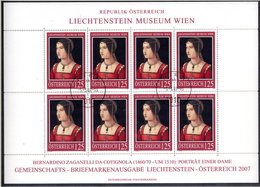 AUSTRIA 2007 Liechtenstein Museum Paintings Sheetlet, Cancelled.  Michel 2641 Kb - Blocks & Sheetlets & Panes