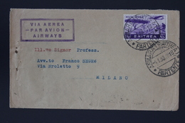 Italy Eritrea Sa Nr AE 22 Airmail Cover ASMARA -> MILANO 1938 - Eritrea