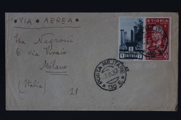 Italy Eritrea Sa Nr 209 ETHIOPIA 5  Airmail CoverPOSTA MILITARE -> MILAN 1937 - Eritrea