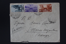 Italy Eritrea Sa Nr 206+ 208 + 209  Airmail Cover MACALLI ->  COZENZA 1936 - Erythrée