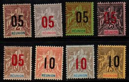 S147.-.REUNION - 1912 - SC#: 99-106- MVLH  - SURCHARGED - Unused Stamps