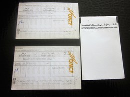 Essaouira/Marrachech Maroc Titre Transport-Tickets Simples Office National Chemins De Fer- BILLET TICKET ENTRÉE 2012 - Mondo