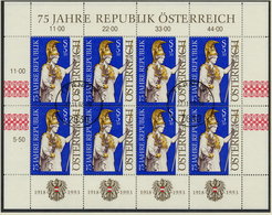 AUSTRIA 1993 Anniversary Of Republic Sheetlet, Cancelled.  Michel 2113 Kb - Blocks & Kleinbögen