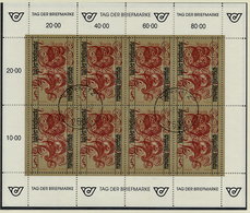 AUSTRIA 1991 Stamp Day Sheetlet, Postally Used On Registered Card.  Michel 2032 Kb - Blocks & Sheetlets & Panes