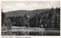 BAD SACHSA SUDHARZ-SCHMELZTEICH MIT KATZENSTEIN-REAL PHOTO- VIAGGIATA 1956 - Bad Sachsa