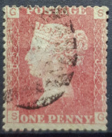 GREAT BRITAIN - Canceled Penny Red - Plate 89 - Sc# 33, SG# 43 - Queen Victoria 1p - Used Stamps