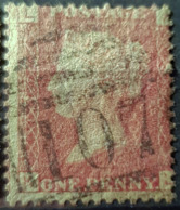 GREAT BRITAIN - Canceled Penny Red - Plate 187 - Sc# 33, SG# 43 - Queen Victoria 1p - Usati