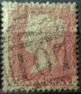 GREAT BRITAIN - Canceled Penny Red - Plate 187 - Sc# 33, SG# 43 - Queen Victoria 1p - Used Stamps