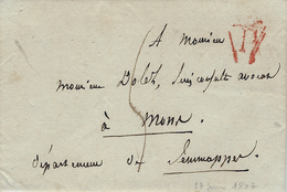 1807- Lettre De Paris Pour Mons ( Département De Jemmapes ) Taxe 5 D. - 1794-1814 (Periodo Francese)