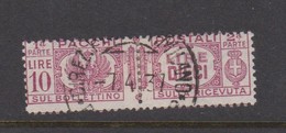 Italy PP 34 1927-32 King Victor Emanuel ,parcel Post, Lire 10 Rose Lilac,Used - Colis-postaux