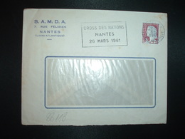 LETTRE TP M. DE DECARIS 0,25 OBL.MEC.8-2 1961 NANTES RP (44) CROSS DES NATIONS + SAMDA - Sonstige & Ohne Zuordnung