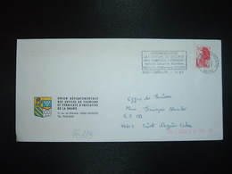 LETTRE TP LIBERTE 2,20 OBL.MEC.2-3 1987 26 VALENCE CENTRE DE TRI DROME + UNION DEPARTEMENTALE DES OFFICES DE TOURISME - Sonstige & Ohne Zuordnung