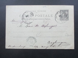 FRankreich 1900 Ganzsache Paris - Creglingen Mit Ak Stempel K2 Creglingen - Lettres & Documents