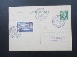 Frankreich 1956 GA Mit Zusatzfrankatur Stempel Conseil De L'Europe Strasbourg - Cartas & Documentos