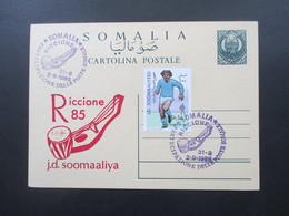 Somalia 1985 Somalia Riccione 85 J.d. Soomaaliya Ganzsache Mit Sonderstempel Instrumente - Somalie (1960-...)