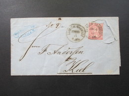 AD NDP 1871 Nr. 16 Brief Mit Inhalt Stempel K1 Lübeck Bahnhof Nach Kiel Gesendet! - Storia Postale