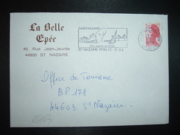 LETTRE TP LIBERTE 2,20 OBL.MEC.10-2 1988 44 ST NAZAIRE PPAL + La Belle Epée - Sonstige & Ohne Zuordnung