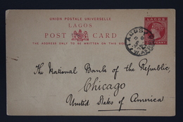 LAGOS Postcard  Lagos 6-4-1906 -> Chicago USA - Nigeria (...-1960)