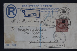 GOLDCOAST Registered Cover OBUASI -> UK 11-7-1914 Purple Cancel : IF NOT DELIVERED - Goudkust (...-1957)