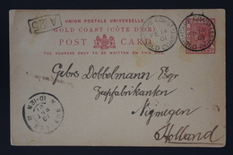 GOLDCOAST Postcard HG P3  14-2-1901 CAPE COAST -> NIJMEGEN HOLLAND - Costa D'Oro (...-1957)