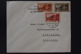 SAARGEBIET  Cover Mi 160 + 181 + 184 13-1-1935 -> Hengelo Holland - Covers & Documents