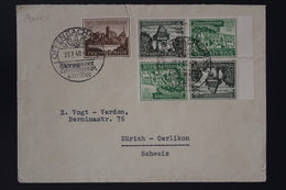 Deutsche Reich  Cover Mi 730 + 732-733 2x 1 X Kopfstehend 23-1-1940 OFFENBACH -> ZURICH OERLIKON SCHWEIZ - Cartas & Documentos