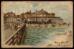 ALTE LITHO POSTKARTE GRUSS AUS HELGOLAND METEOR HALT GEGEN DAS LICHT HGL GASTHAUS PRINCESS ALEXANDRA PAUL J. BOTTER AK - Helgoland