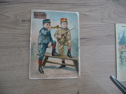 Chromo Ancien Publicitaire Chocolat Cacao Cie Française Enfants Soldats Clairon - Autres & Non Classés