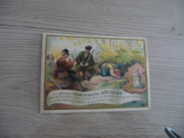 Chromo Ancien Publicitaire Alcool De Menthe Ricqlès Chasse Chasseurs - Autres & Non Classés