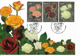 BRAZIL BRASIL 2007 ROSES FLOWERS FIRST DAY COVER FDC SPD FLERS SOUVENIR SHEET ON FDC - Nuevos