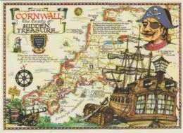 Postcard - Map - Cornwall, The County Of Hidden  Treasuse, No Card No - Unused Very Good - Zonder Classificatie
