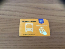 Ticket De Bus - TRANSIT PASS - RTC - Californie - USA - Welt