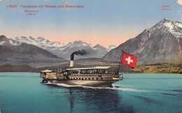 Thunersee Mit Niesen Und Blüemlisalp - Thun - Abfahrt Nach Brienz - Boot -  Dampfschiff - Steamboat - Boat -  Barca - - Brienz