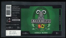 France Étiquette Bière Beer Label Akerbeltz Blonde Brassée Au Pays Basque - Beer