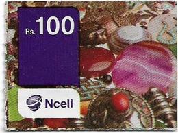 Nepal - Ncell - Colourful Buttons, Mini Prepaid 100Rs, Used - Nepal