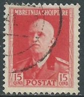 1939-40 ALBANIA USATO SERIE ORDINARIA 15 Q - UR29-2 - Albanië