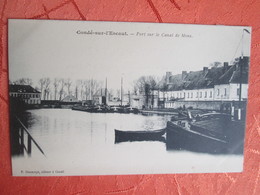 Conde Sur L Escaut .port Sur Le Canal De Mons . Dos 1900 - Conde Sur Escaut