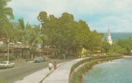 Kona Hawaii, Alii Drive Street Scene Along Water, Ford Mustang Auto, C1960s Vintage Postcard - Big Island Of Hawaii