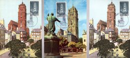 Lot " RODEZ " Sur 3 Cartes Maximum De 1966. Diverses éditions. N° YT 1504. TB état CM - Colecciones & Series