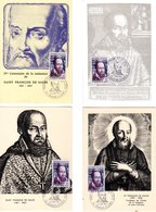 Lot " SAINT FRANCOIS DE SALES " Sur 4 Cartes Maximum De 1967. Diverses éditions. N° YT 1513. TB état CM - Collections, Lots & Series