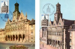 Lot " HOTEL DE VILLE DE ST-QUENTIN " Sur 2 Cartes Maximum De 1967. Diverses éditions. N° YT 1499. TB état CM - Collezioni & Lotti