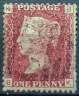 GREAT BRITAIN - Canceled Penny Red - Plate 129 - Sc# 33, SG# 43 - Queen Victoria 1p - Usados