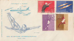 Enveloppe  FDC  1er  Jour   SAN  MARINO   Jeux  Olympiques   ROME   1960 - Verano 1960: Roma