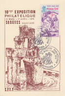 Carte   FRANCE   10éme   Exposition   Philatélique   SORGUES   1979 - Esposizioni Filateliche