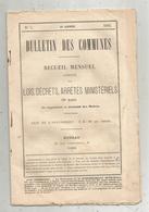 Bulletin Des Communes , Recueil Mensuel Annoté Des Lois, Décrets,arrêtés Ministériels, 1893 ,  2 Scans ,,frais Fr 2.25 E - Decreti & Leggi