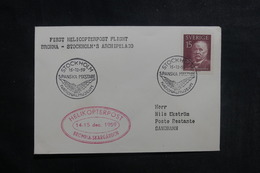 SUÈDE - Enveloppe 1er Vol Par Hélicoptère Bromma- Stockholm's Archipelago En 1959 - L 39828 - Storia Postale