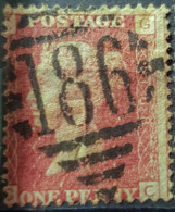 GREAT BRITAIN - Canceled Penny Red - Plate 188 - Sc# 33, SG# 43 - Queen Victoria 1p - Oblitérés